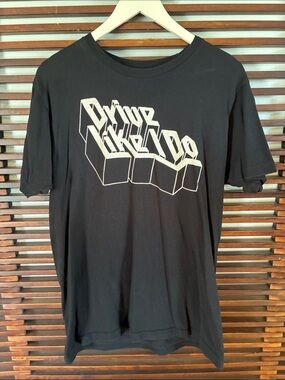 🎉NEW LISTING!🎉The 1975 Drive Like I Do Black Graphic Tee with White 3D Lettering